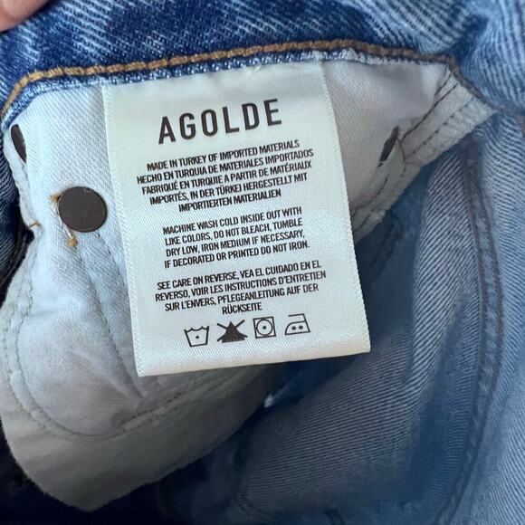 AGOLDE 90s Jeans in Fall Out Distressed High Rise Loose Fit A069E-1141 Size 24 - Picture 8 of 9